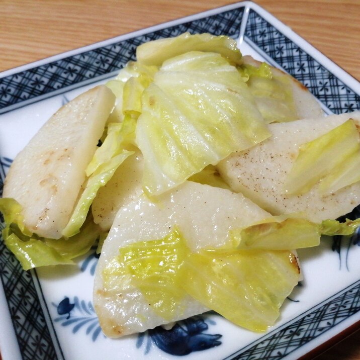 長芋とキャベツの炒め物